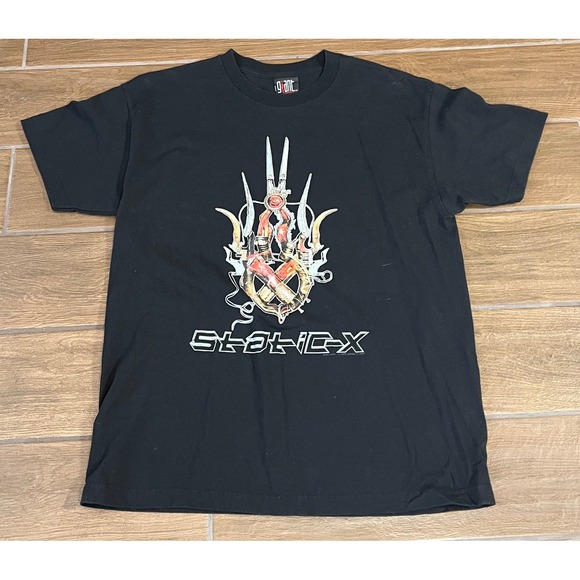 giant Other - Vintage Static-X 2001 Tour Shirt Giant Tag Machine Era Binary Black Mens Large